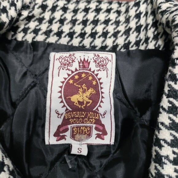 Beverly Hills Polo Club Houndstooth Belted Peacoat Jacket Women's Size Small - Picture 6 of 10